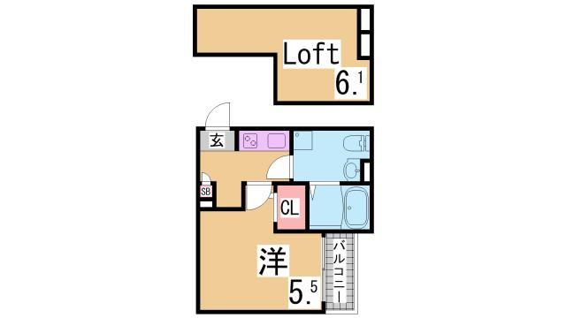 神戸市兵庫区切戸町のアパートの間取り