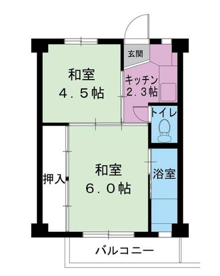 【間取り】 | ビレッジハウス古城2号棟