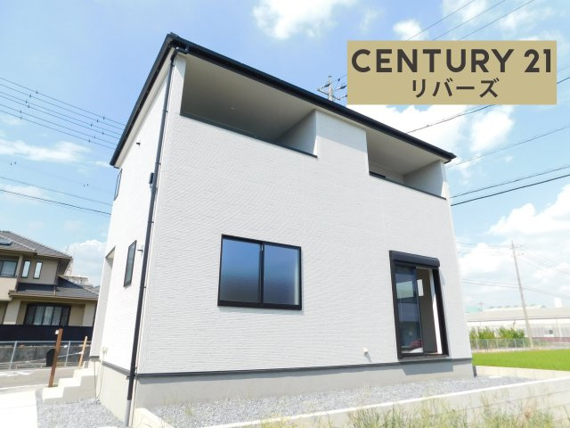 あま市下萱津五反田の新築一戸建の外観|☆２号棟☆ 　　いつでもご案内できます♪（お問合せ当日、平日、水曜、夜間でもＯＫ）　角地！　敷地４６坪超！　長期優良住宅♪　駐車並列２台ＯＫ！　続き間ＬＤＫ２０．７帖！　収納豊富♪　南に庭付き♪