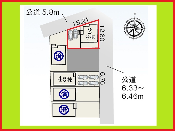 あま市下萱津五反田の新築一戸建の区画図|◇２号棟◇
