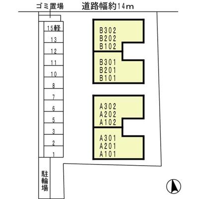 【区画図】 | フラワーメゾン　Ａ棟Ｂ棟