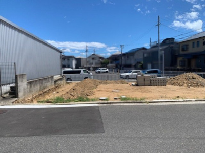 【外観】 | Livele Garden.S堺市東区日置荘西町8丁 | 長期優良住宅／耐震構造／住宅性能評価W取得予定／フラット35S利用可。（8月7日撮影）