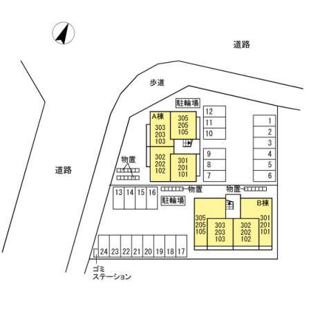 シャインピークス大和 Aの区画図