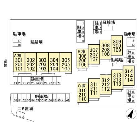 エムズ・アーク Ａ棟の区画図