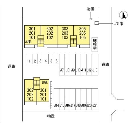 オーベル向中野　Ｂの区画図