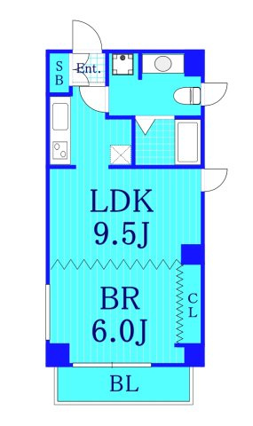 ブライトステージ横浜の間取り|1LDKの使いやすい間取りです。