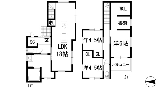 【間取り】 | 東畦野6丁目戸建