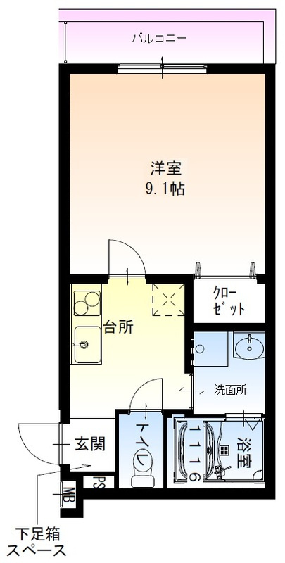 フジパレス我孫子西Ⅲ番館の間取り