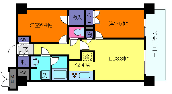 サニープレイス西芦屋2号館の間取り