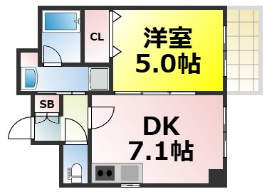 【間取り】 | エステムコート難波Ⅵエント 仲介手数料無料