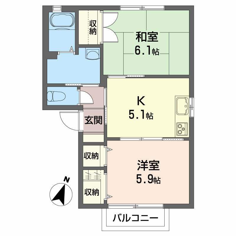 ハイツ・フローラル A棟の間取り