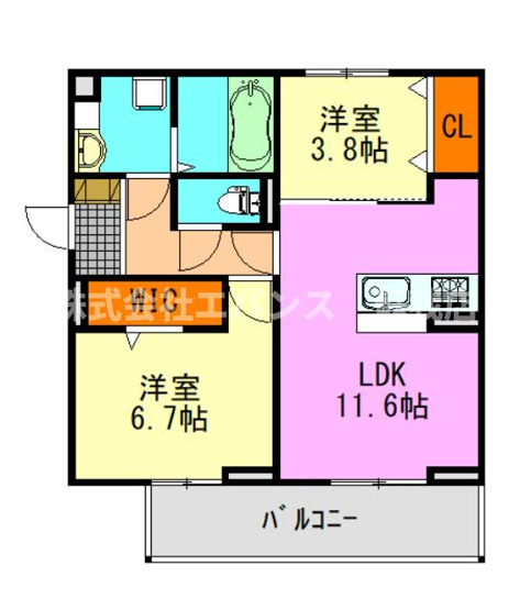 【間取り】 | D-ROOM神明町Ⅱ　A
