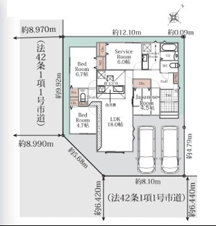  | リナージュ野洲市三上０１期 | 区画図