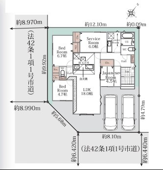  | リナージュ野洲市三上０１期 | 区画図