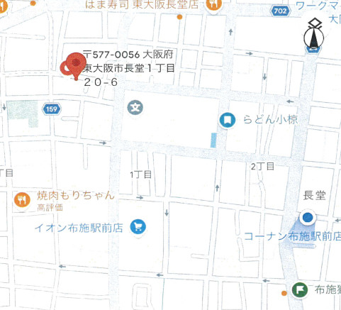 東大阪市長堂１丁目　売土地の地図