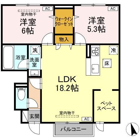 TORISIA大沢川原の間取り