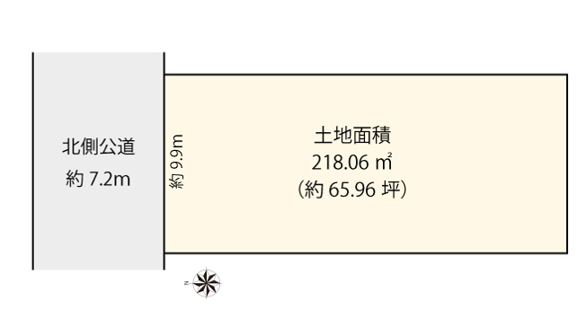 【土地図】 | 渋谷区大山町 | 公道約7.2mに面した綺麗な整形地となっております！無駄なくお部屋や収納を配置しやすい土地形状！