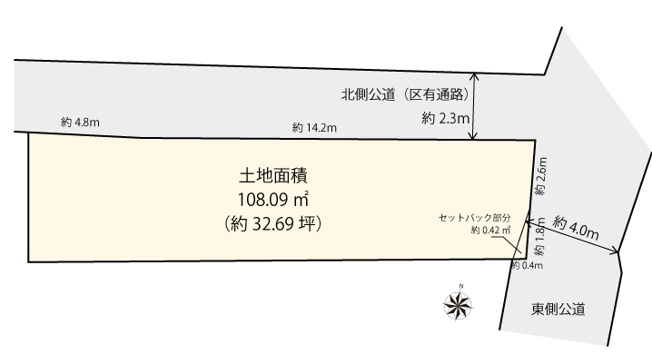 【土地図】 | 渋谷区鶯谷町 | 奥に広がりのある隠れ家のような土地形状です！都市部でありながら静かで落ち着いた住空間が作れます！
