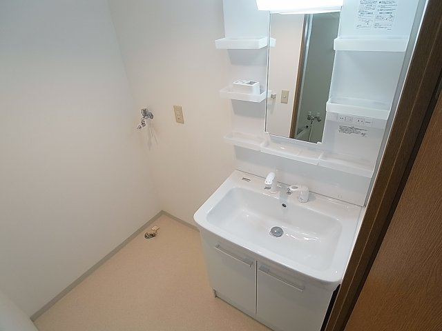 神戸市兵庫区松本通６丁目の賃貸マンションの洗面所|シャワー付きの独立洗面台