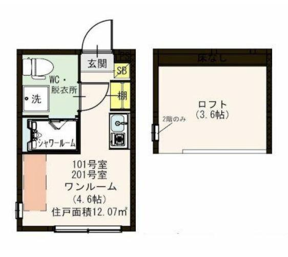 板橋区弥生町のアパートの間取り