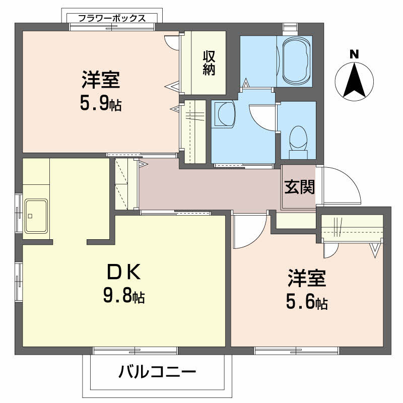 シャーメゾン北久保 B棟の間取り