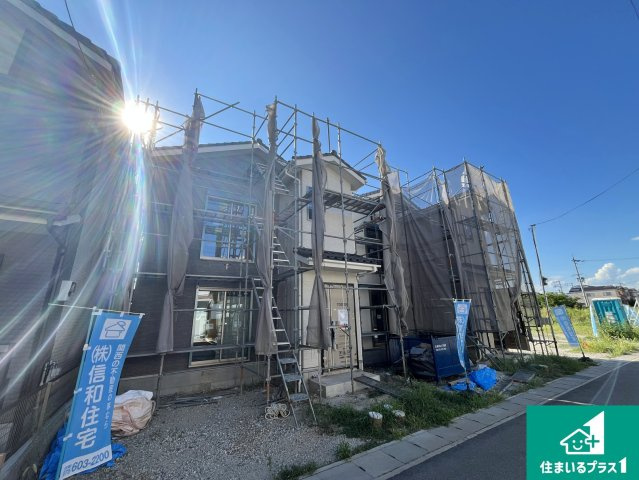 京都市伏見区久我御旅町　第31期　新築一戸建ての外観|周辺は落ち着いた街並みの住宅地！子育てがしやすい住環境です！まだ未完成ですが、現地でしかわからない事もございます。是非一度ご覧ください。
