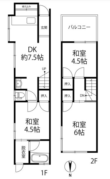 萱島東1丁目貸家の間取り