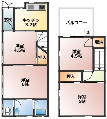 寝屋川市豊里町テラスの間取り