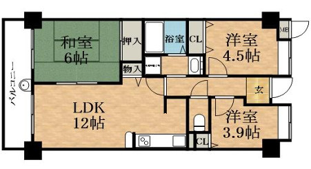 ふぁみーゆ寝屋川セントラルパークＡ棟の間取り