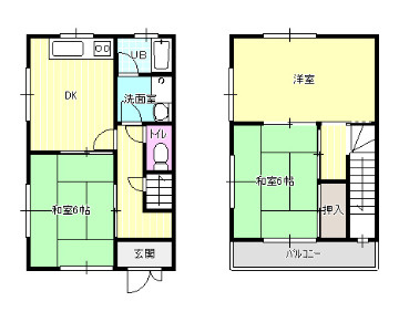 南中振1丁目メゾネットの間取り