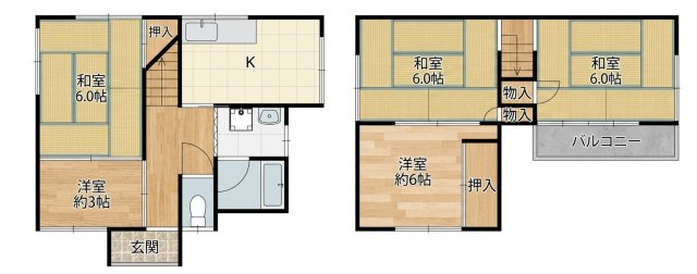 枚方市桜丘町戸建の間取り