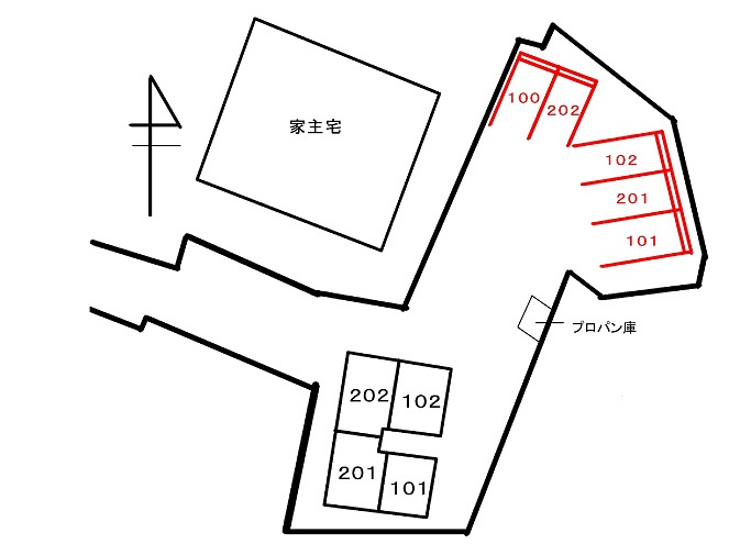 サンヒルズ　あゆむの区画図|駐車場