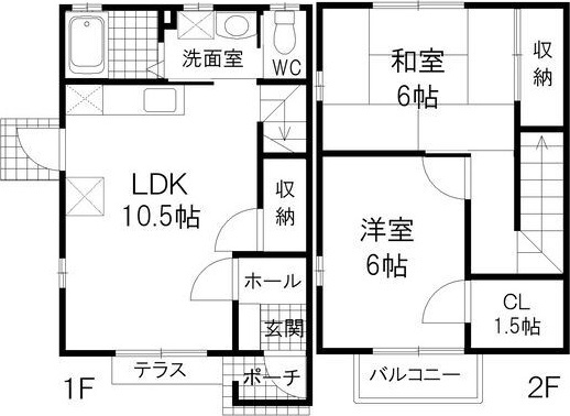 森北１丁目メゾネットの間取り