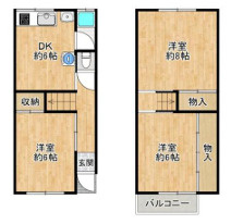 朝日町貸家の間取り