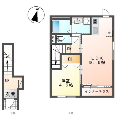 加古川市平岡町土山のアパートの間取り