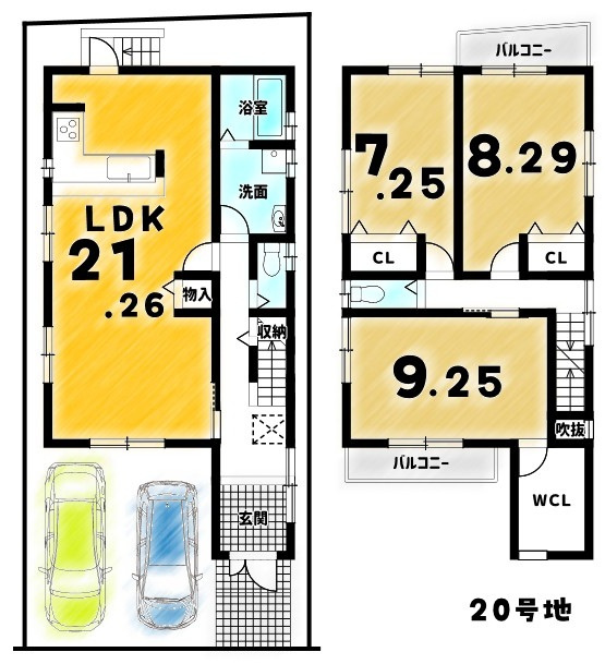 久我御旅町31期　２０号地の間取り