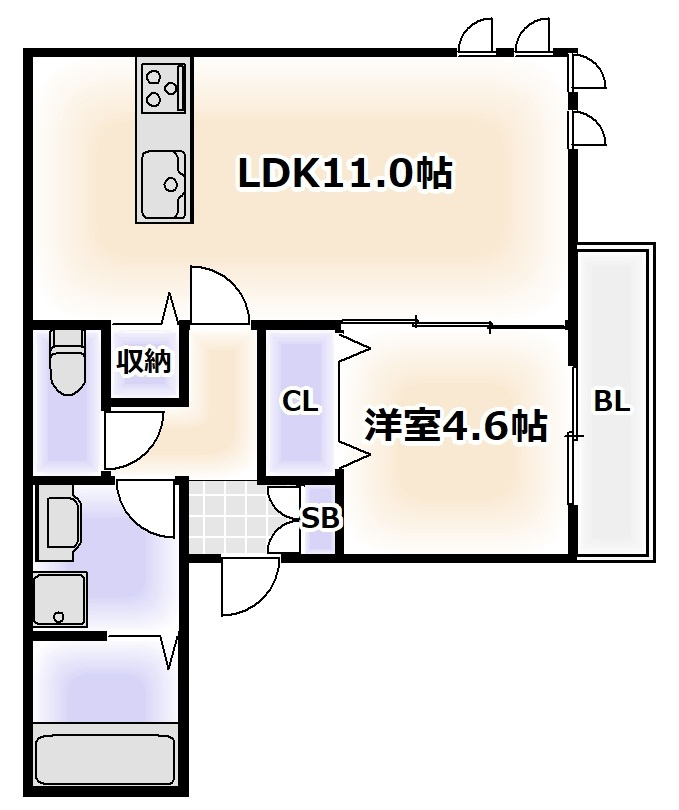 D-roomフォルチェの間取り