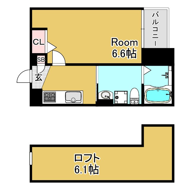 神戸市長田区浜添通５丁目のアパートの間取り