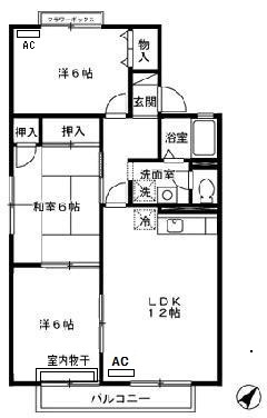 【間取り】 | セジュールおぐら B棟