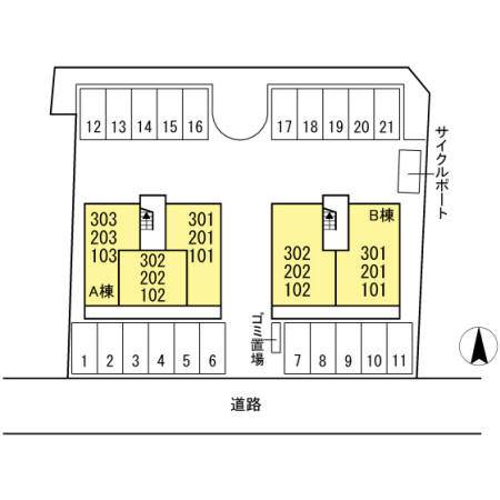 【区画図】 | パークウエスト上別府 A棟
