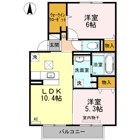 【間取り】 | メゾンクレール広瀬 A棟