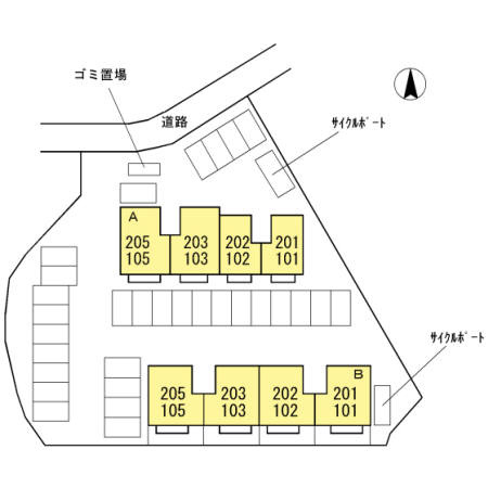【区画図】 | メゾンクレール広瀬 A棟