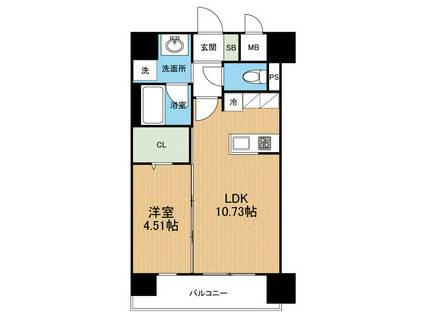 熊本市西区蓮台寺２丁目の賃貸マンションの間取り