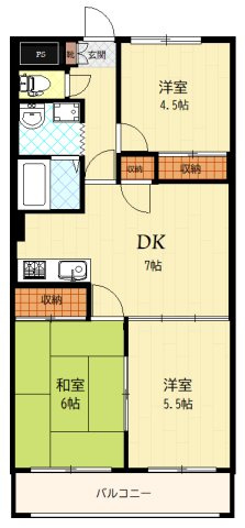 ロイヤルマンション中西の間取り
