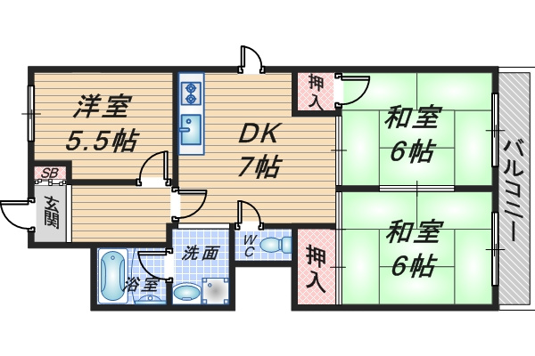 サンハイツ治の間取り