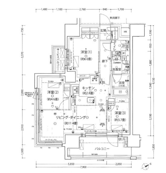 シャリエ椎名町の間取り