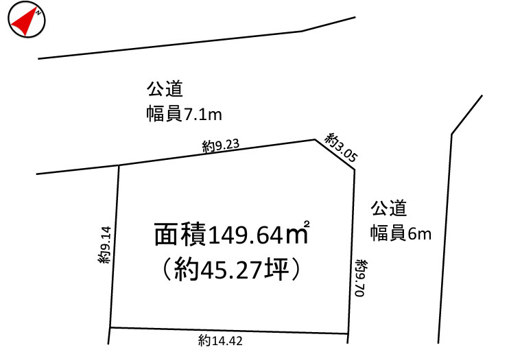寺田町　売地の土地図
