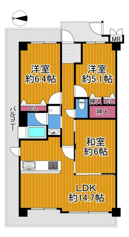 フェルティ・パーク平野ウエストコートの間取り