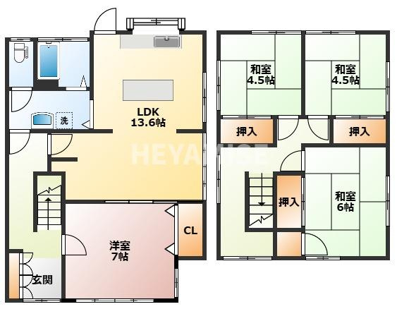 稲佐町貸家の間取り