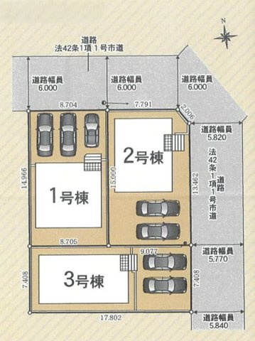 沼津市西間門第１０　全3棟　１号棟の区画図|区画図